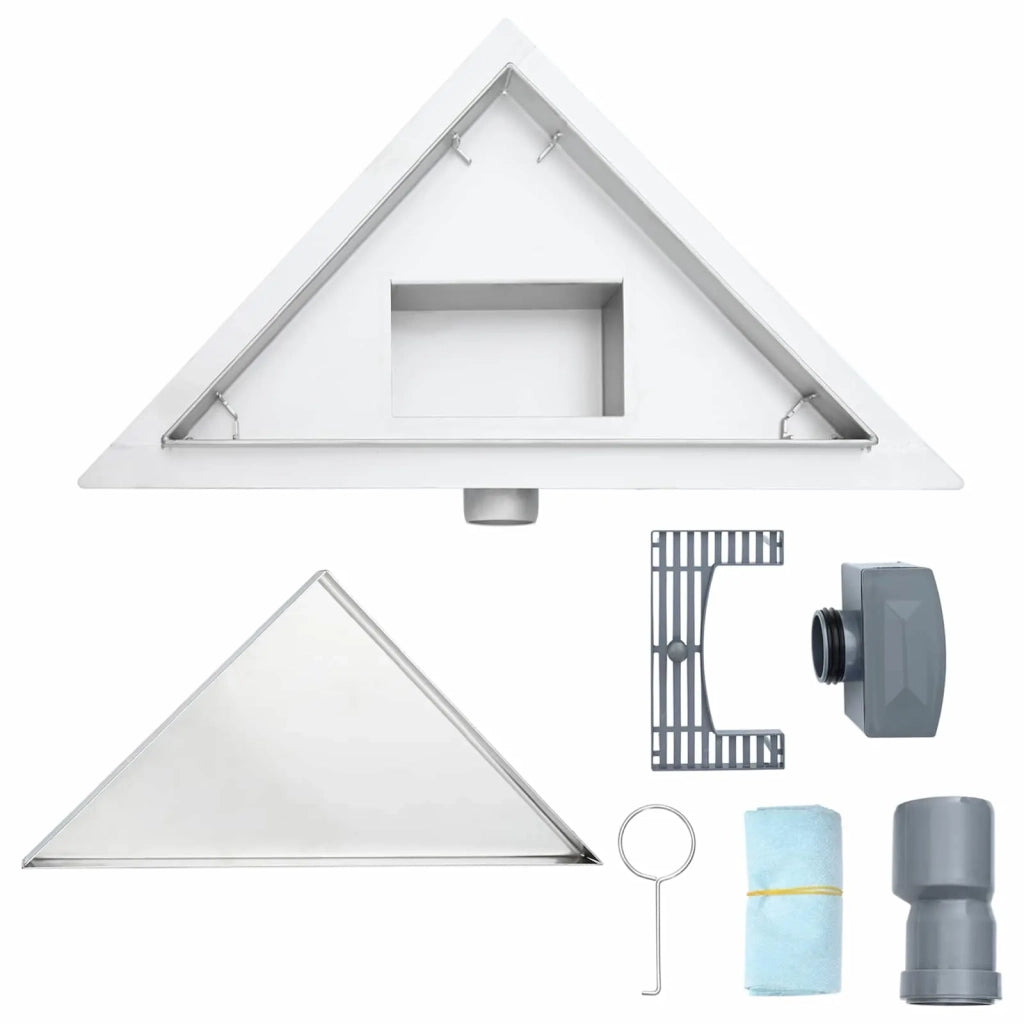 Scarico Doccia Triangolare 2 in 1 Argento 32 x 32 x 7,5 cm 42015936