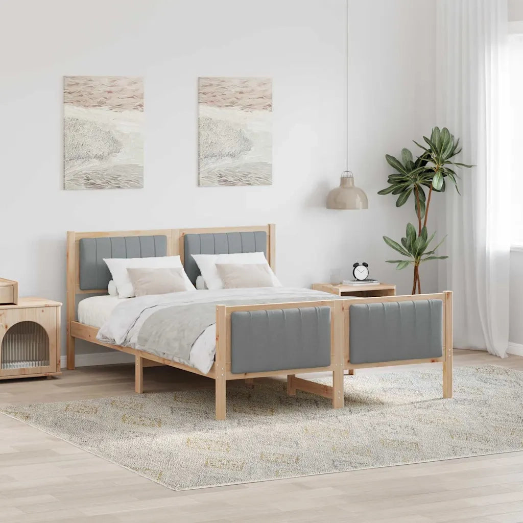 Struttura del Letto Marrone e grigio chiaro 140 x 190 cm 3394323