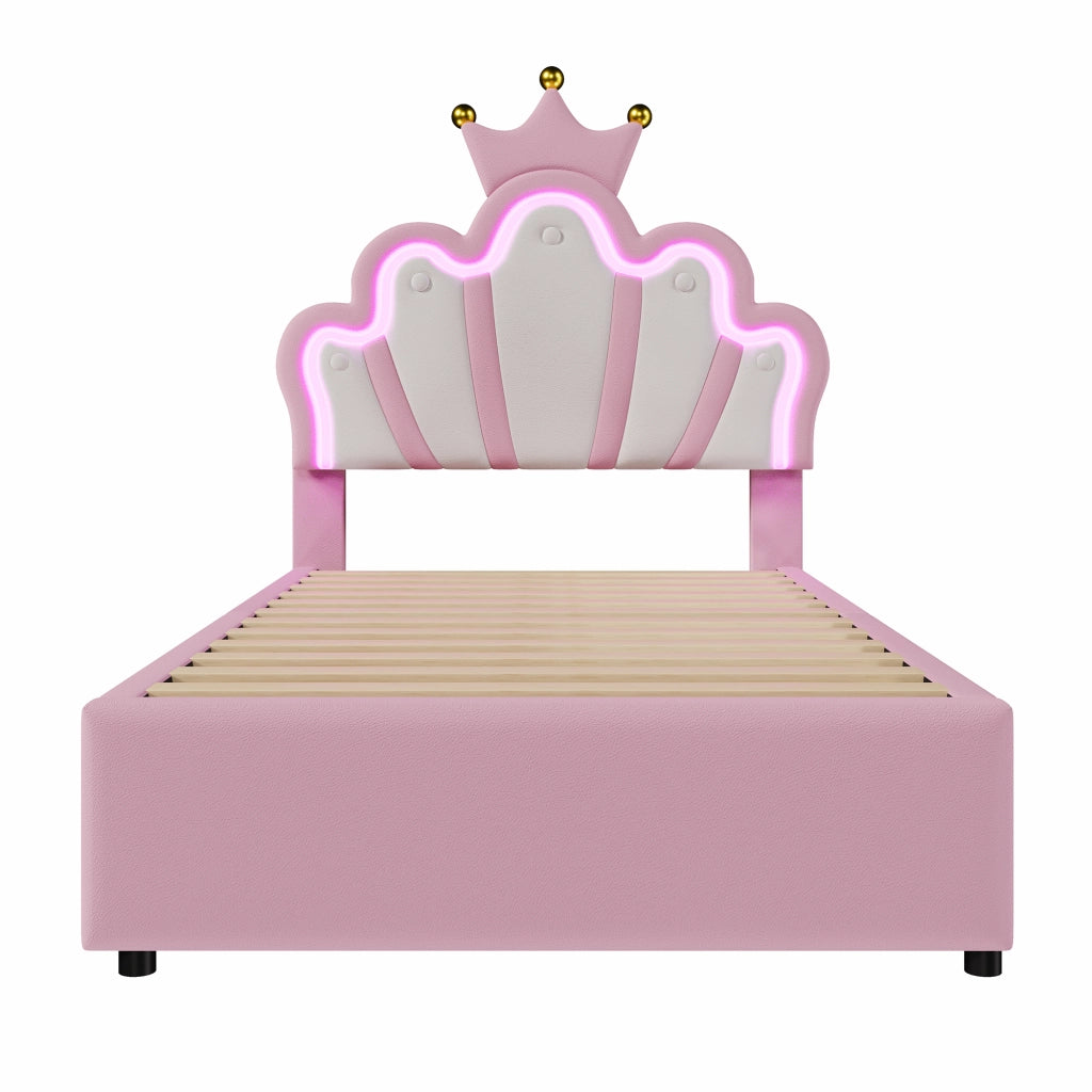 letto imbottito pu rosa 90 x 200 cm