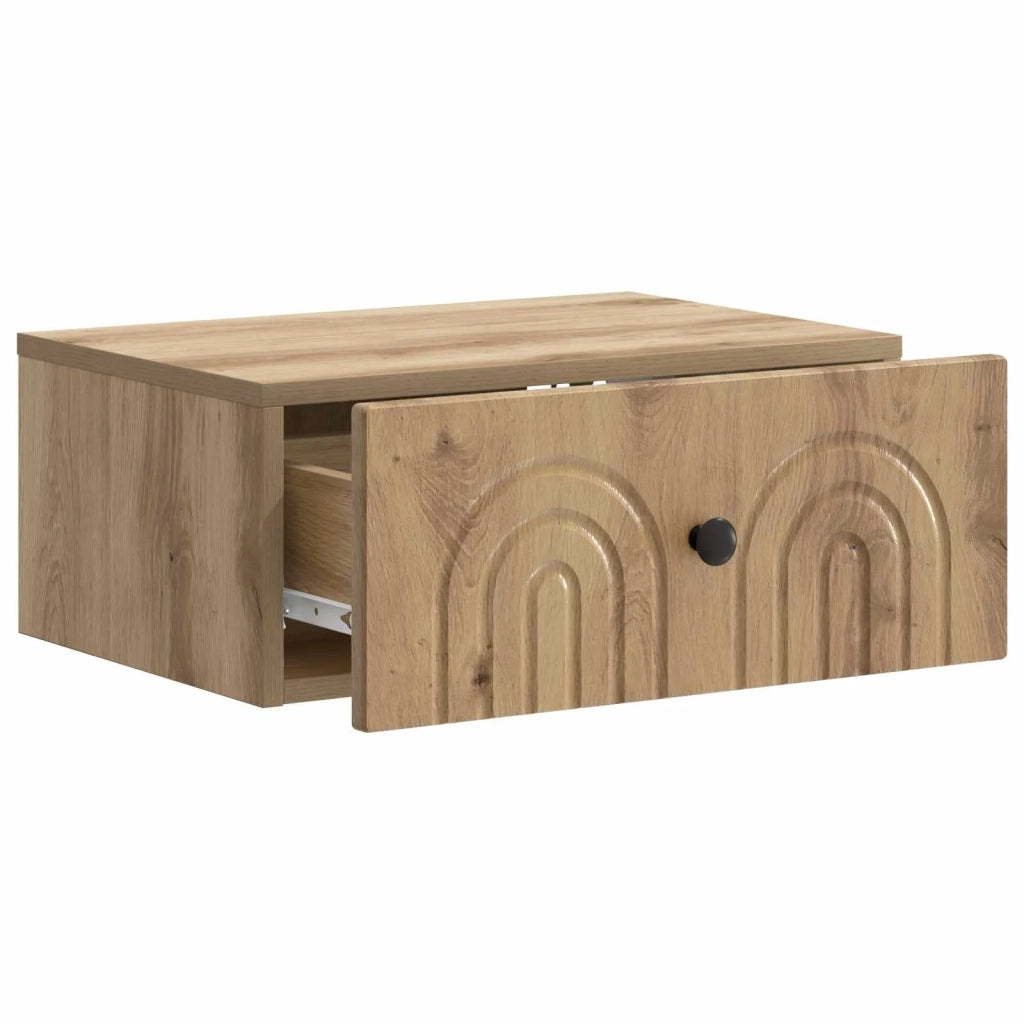Mobiletto da notte a muro Rovere Artigianale 49 x 34,5 x 20 cm 898123