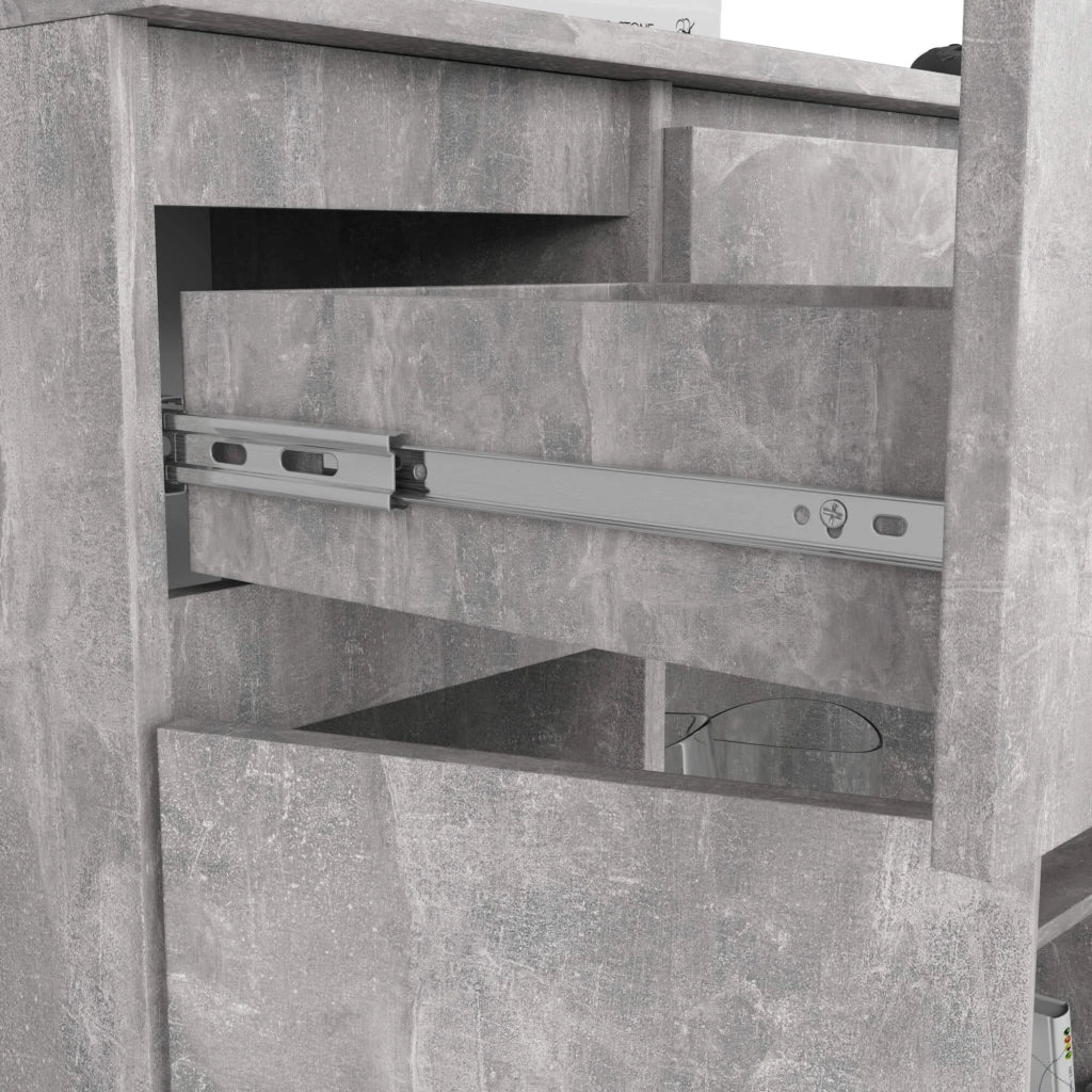 Cassettiera AKORD K100 Cemento 101 cm 2 ante 3 cassetti 101x35x98 cm