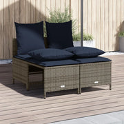 Set Divani da Giardino 4 pz con Cuscini Grigio in Polyrattan 368387