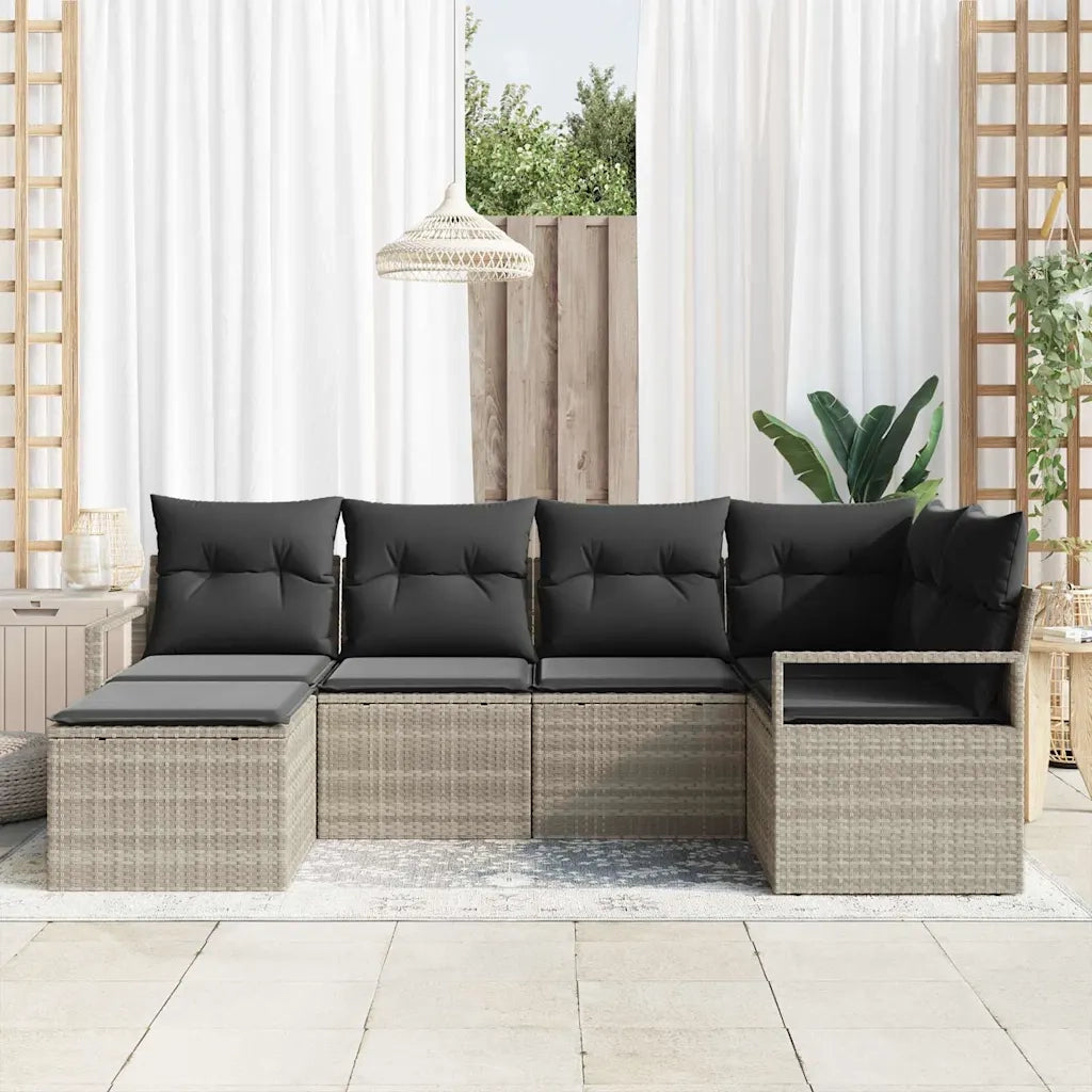Set di divani 6 pcs Grigio chiaro polyrattan 3346452
