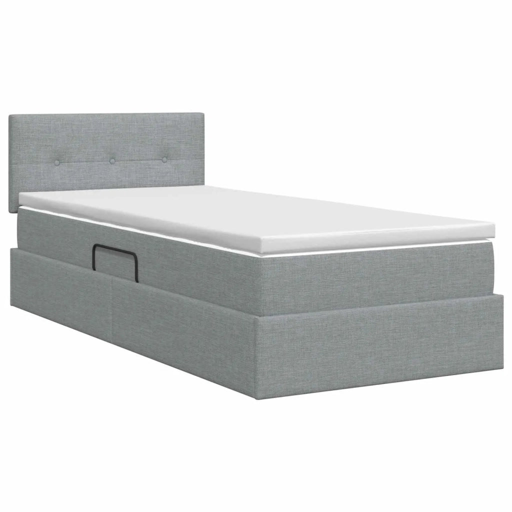Letto con contenitore e materasso Grigio Chiaro 90 x 200 cm 3458595