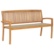 Panca da giardino mobili da esterno per patio panca da terrazza impilabile con cuscino 159 cm legno massello di teak 02_0011703