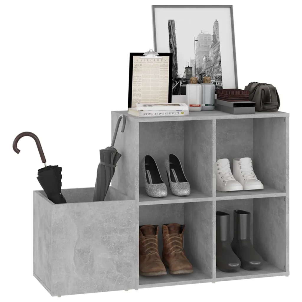 Scarpiera Ingresso Grigio Cemento 105x35,5x70 Legno Multistrato 808255