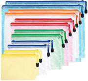 Documenti 12 in 1, 6 misure e 6 colori, borsa documenti con cerniera, sacchetti documenti impermeabili con cerniera per scuola, casa, ufficio, viaggio e cosmetica (A4, A5, A6, B4, B5, B6)