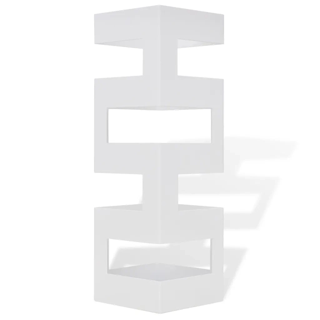 Portaombrelli Bastoni Passeggio Quadrato Acciaio 48,5 cm Bianco 242470