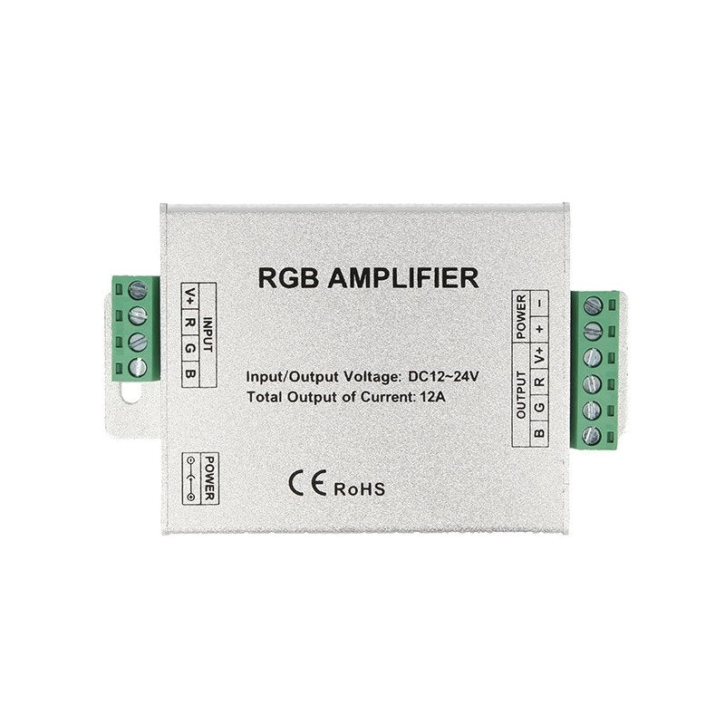 Amplificatore RGB e Mono Colore Per Striscia Bobina Led 12V 24V 12A RGB Amplifier PWM LN-ZJFJ-3CH-LV