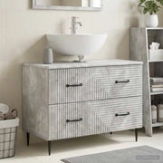 Armadio per Lavabo da Bagno HAARLEM Grigio Cemento 896798