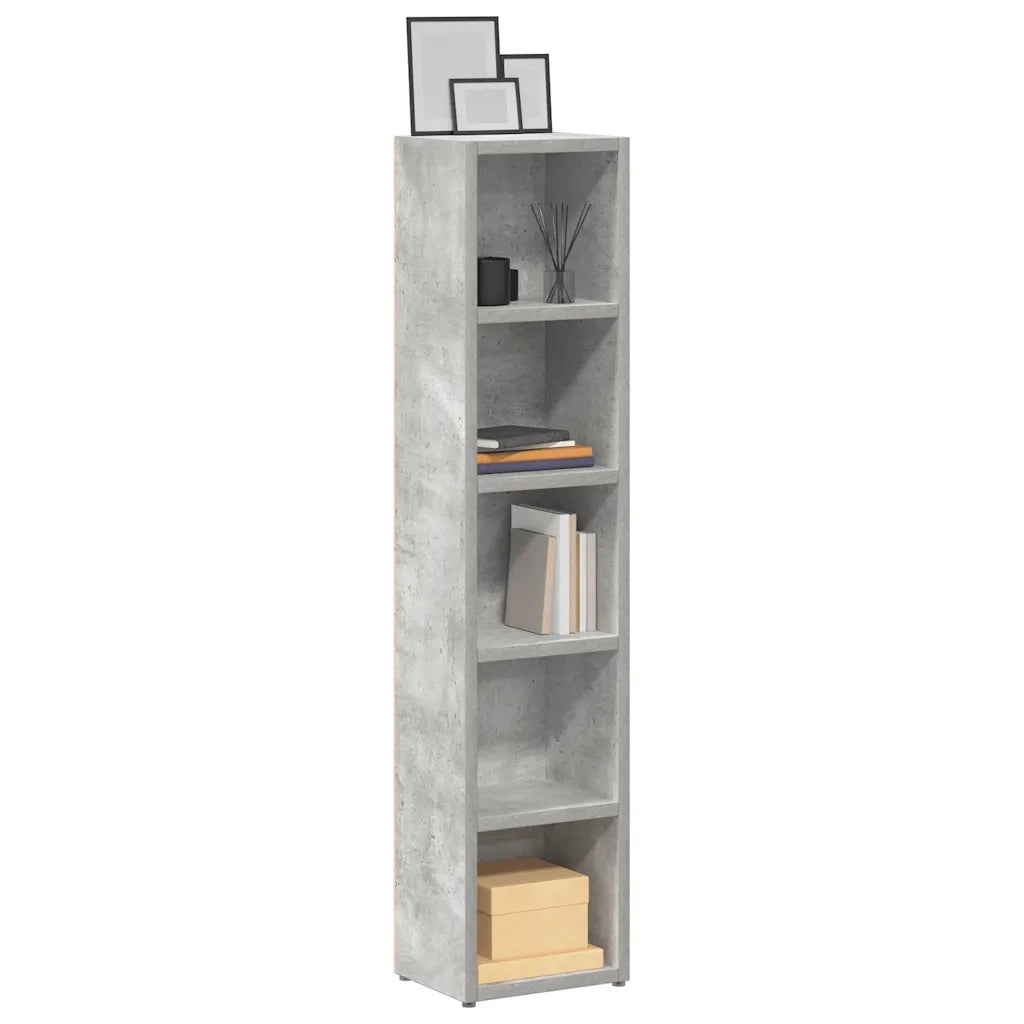 Scaffali Porta CD 2pz Grigio Cemento 21x16x93,5cm in Truciolato cod mxl 76699