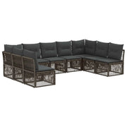 Set Divano da Giardino 9 pcs Grigio polyrattan 3434321