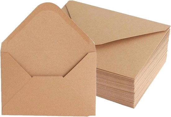 Confezione di 60 Buste di Carta Kraft - Dimensioni B6, 175 x 125 mm, 130 gsm - Formato di Cartolina per Carte di Auguri e Inviti