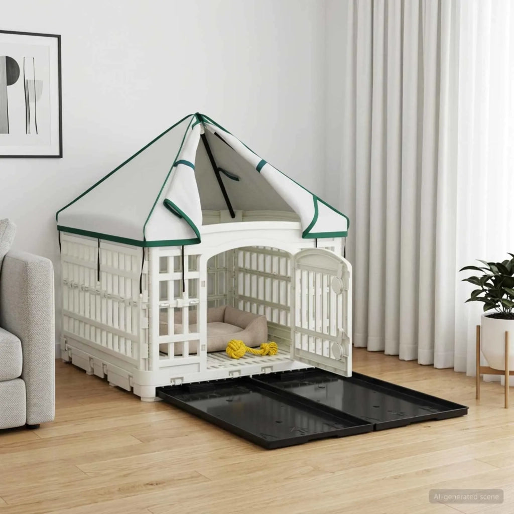 Pannello per cani a 4 sezioni con tetto 122 x 106,5 x 82 cm 42027216