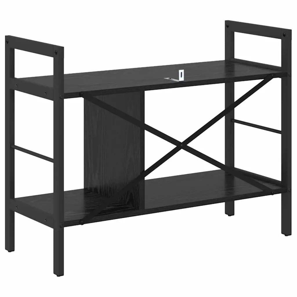 Libreria-Scaffale per Libri-Mobile di Stoccaggio Rovere Nero 75 x 30 x 58,5 cm Legno multistrato
