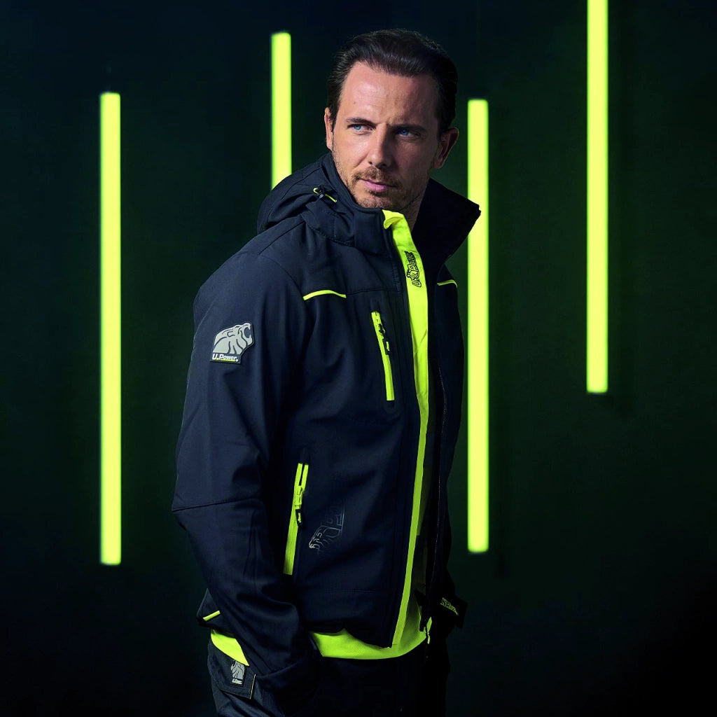 U-Power GIACCA SOFTSHELL SPACE Col. Nero/Giallo  Mis. XXL