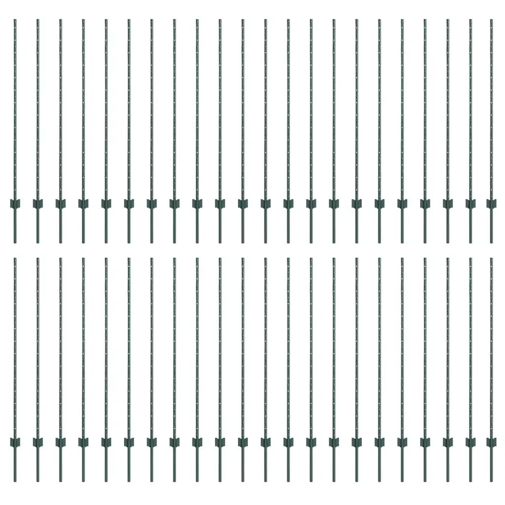 Palo della recinzione 44 pcs Verde 180 cm Acciaio 3335923