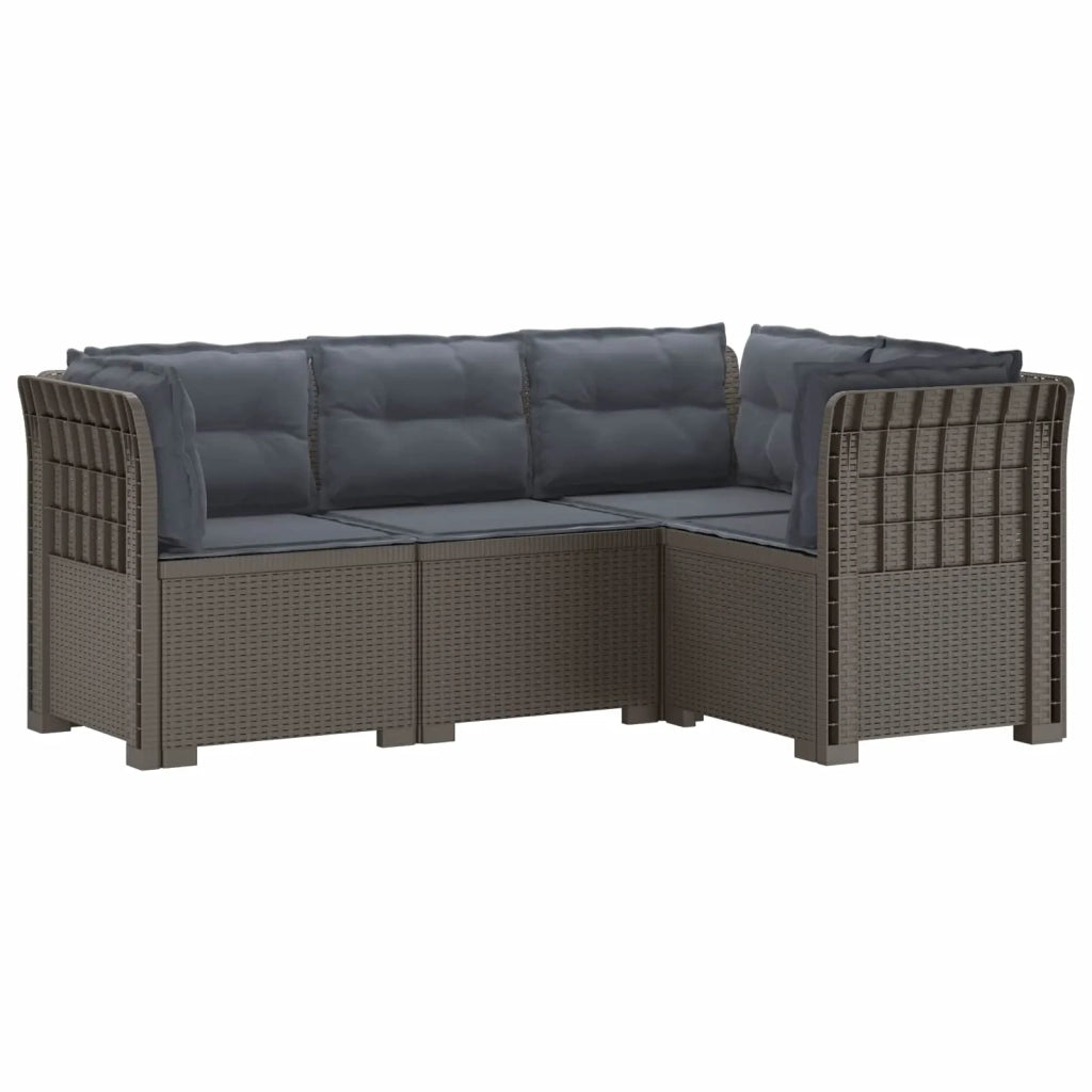 Divano da Giardino 4 Posti con Cuscini Aspetto Rattan PP 3443993