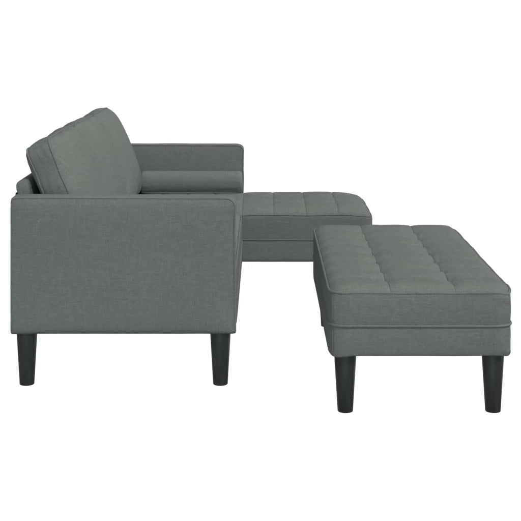 Set di divani con cuscino 2 pcs Grigio scuro Poliestere 3329253