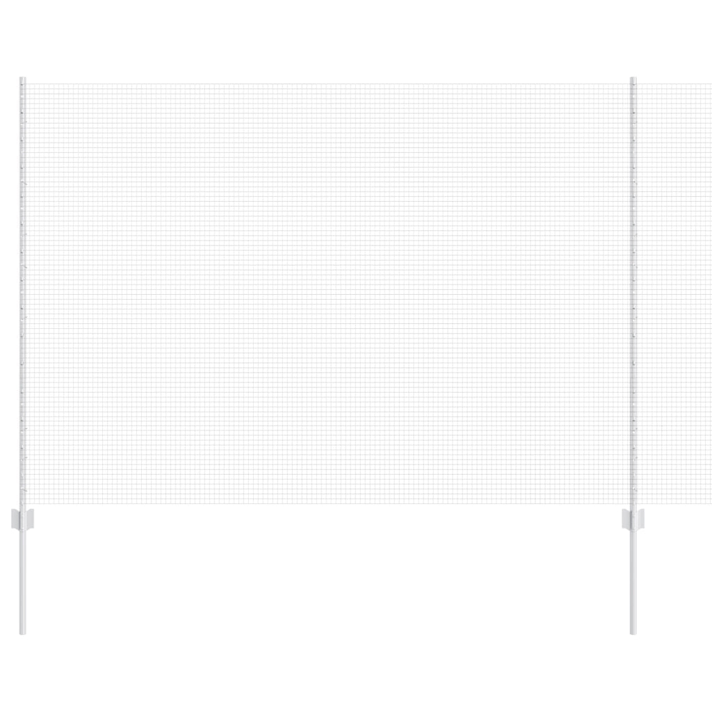 Recinzione in Filo Saldato con 22 Post in Acciaio Argento 1.5x25 m