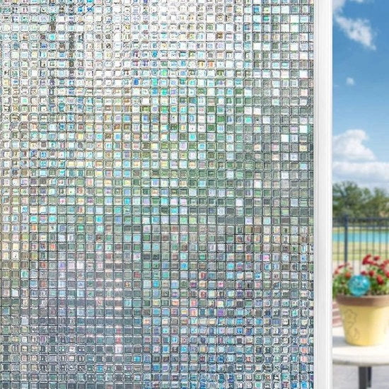 Foglia Autoadesiva per Finestre - Foglia Decorativa per Protezione UV (44,5 x 400 cm)