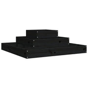 Fioriera rialzata per piante fiori terrazza giardino 80 x 80 x 27 cm legno massello di pino nero 02_0037906