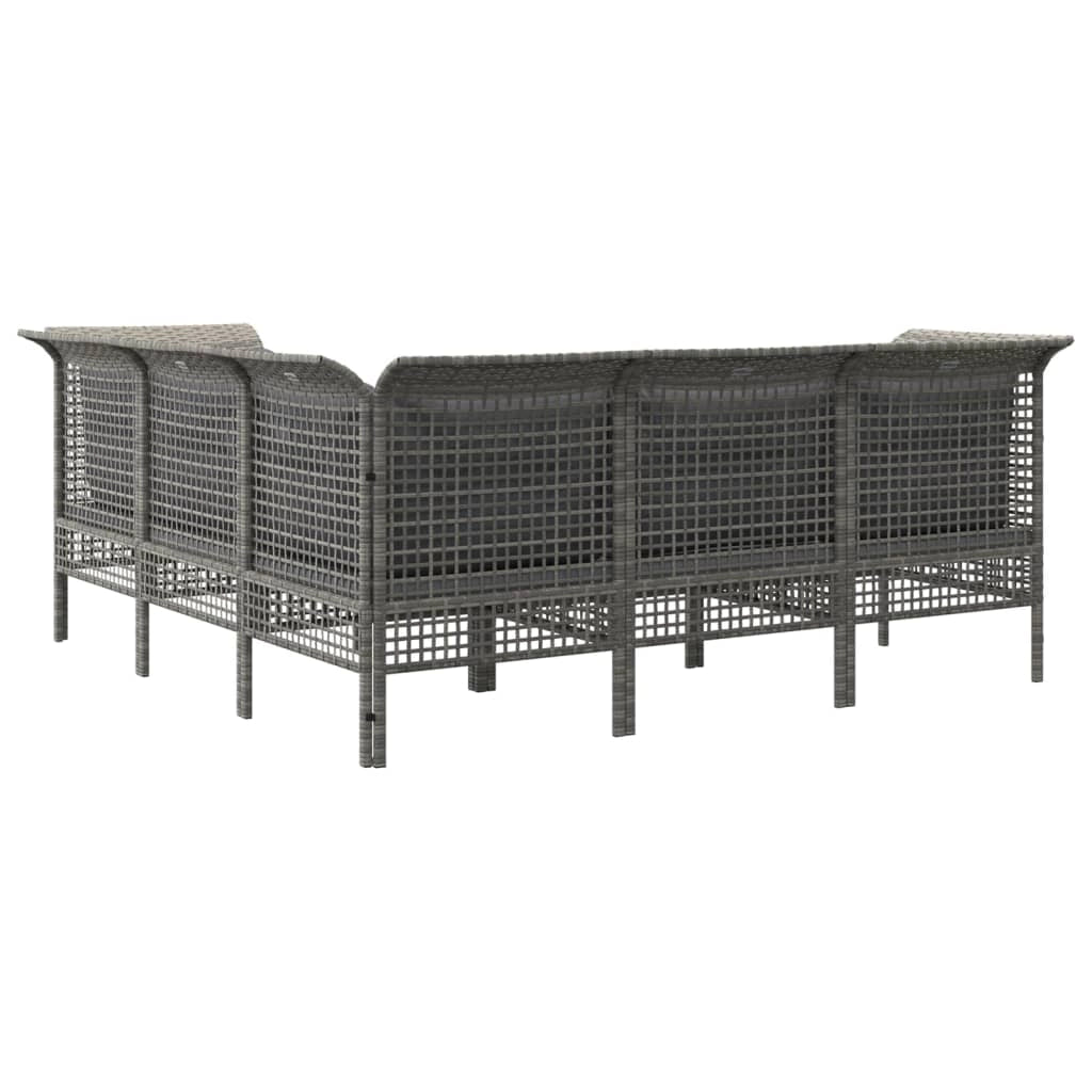 Set di mobili da giardino mobili da esterno 5 pezzi con cuscini resina intrecciata grigia 02_0016413
