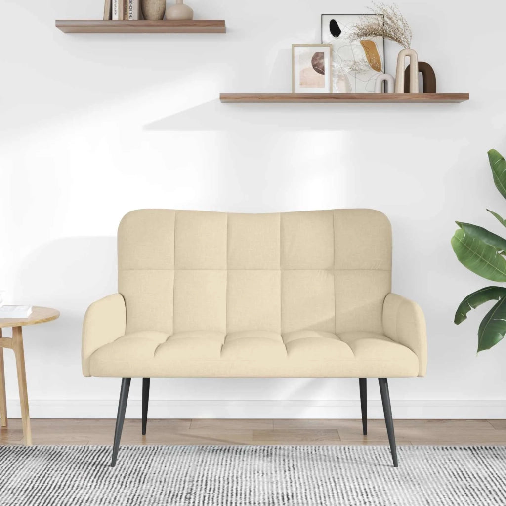 Sofa a Due Posti Crema 115 x 61 x 87 cm Tessuto
