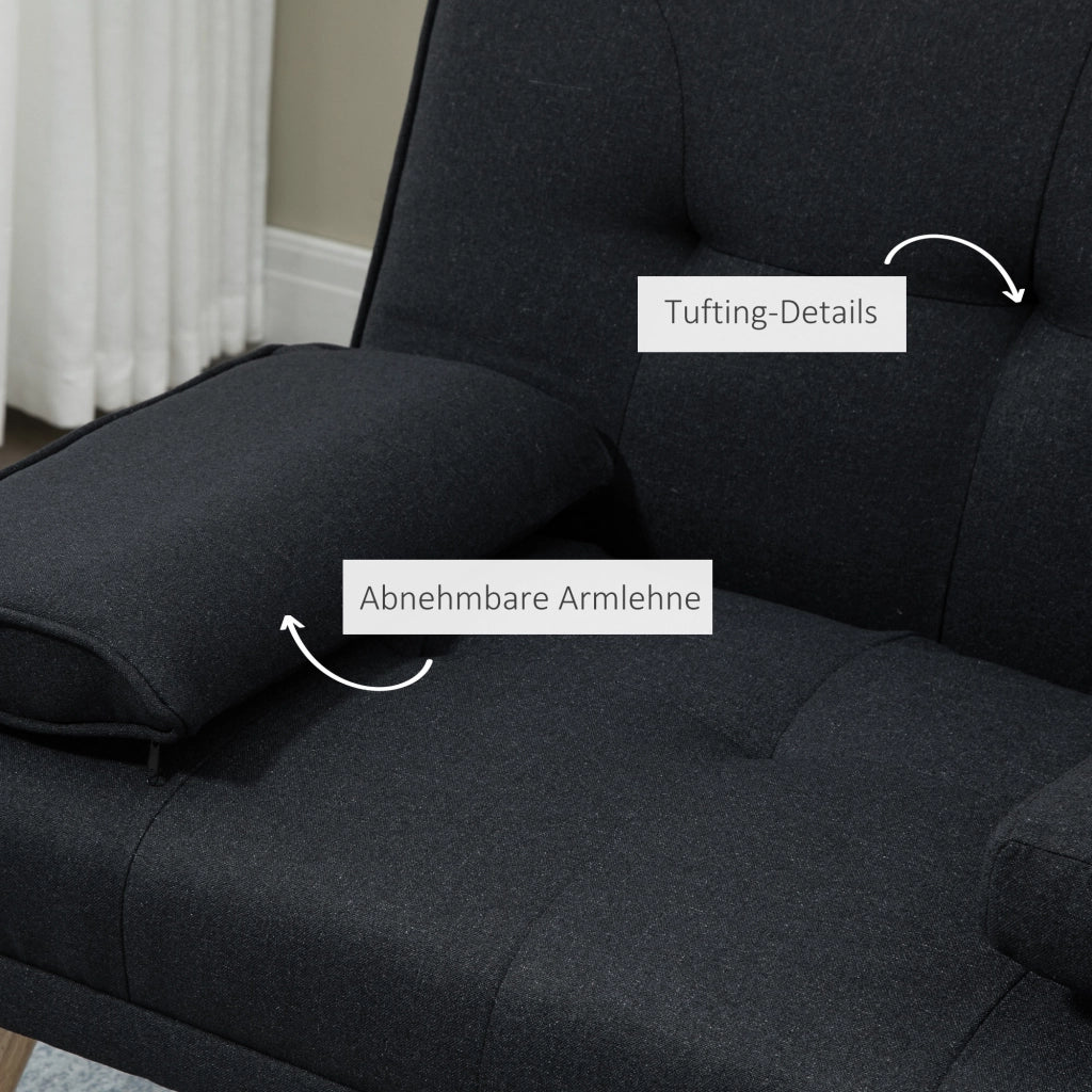 Divano letto ¨C zephmum ¨C 181x77x78 cm, nero, tessuto