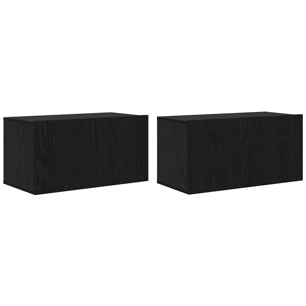 Set mobile TV 4 pz Rovere Nero Legno ingegnerizzato 3393571