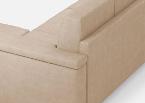 Divano 3 Posti con Pouf 208x155x85 cm Marrak in Tessuto Beige