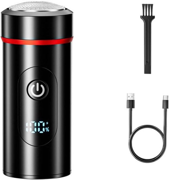 Elettrorasiatore portatile mini, idoneo per uomini, IPX7 impermeabile, elettrorasiatore portatile elettrico a doppia lama, adatto per uso domestico, auto, viaggio, ufficio