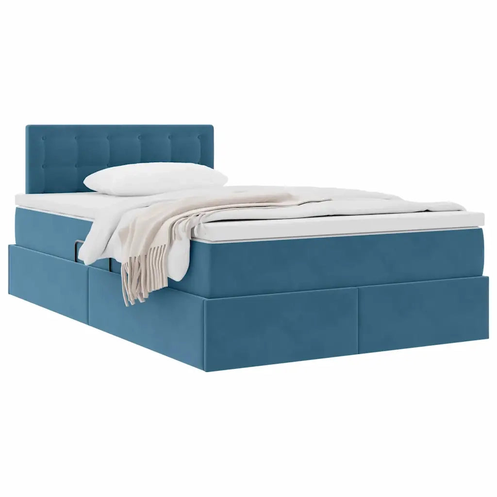 Letto con Contenitore Blu Scuro 120 x 200 cm Velluto 3370873