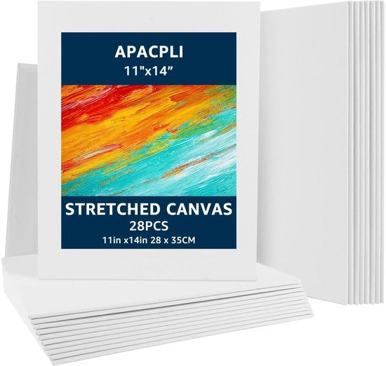 Pannelli di tela di canapa 28 pezzi - 28 x 35 cm - Pannelli di cotone - Per acrilico/olio - Tovaglie da dipingere - Materiale di alta qualità - Tovaglie da dipingere