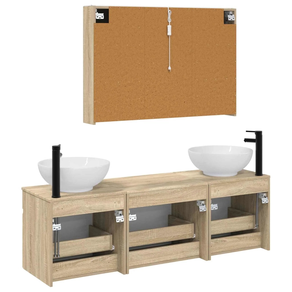 Set di Armadi da Bagno 4 pcs Rovere Sonoma 103,5 x 15,5 x 70 cm 3406625
