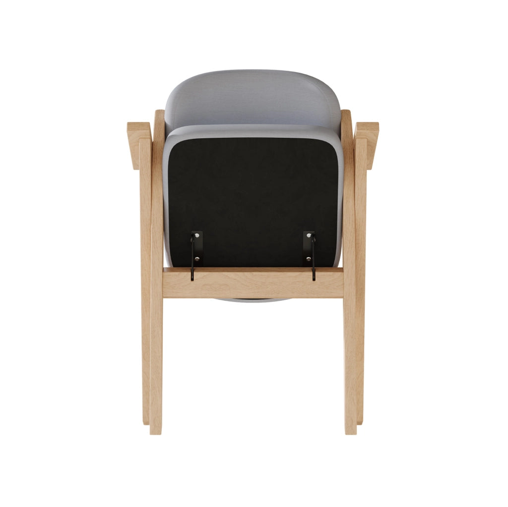 Set di 6 sedie pieghevoli con braccioli in legno e lino grigio