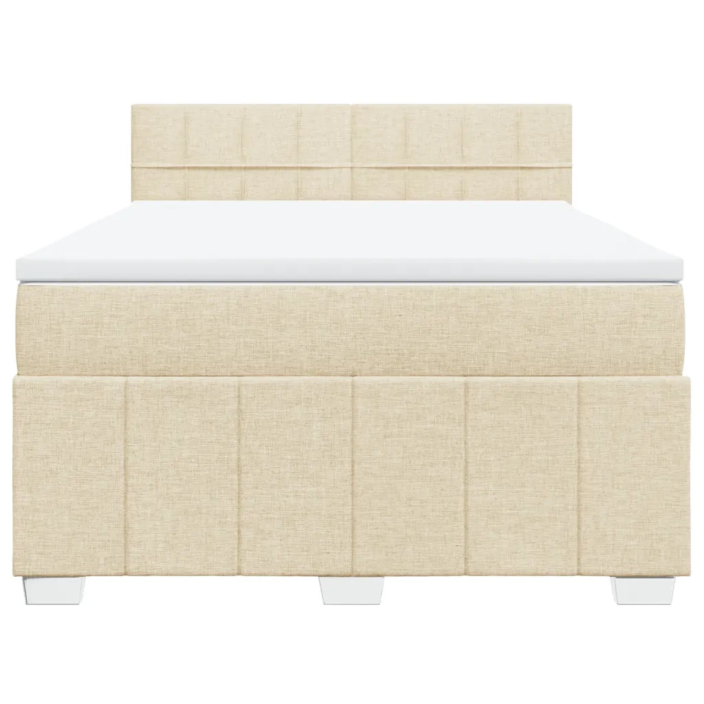 Giroletto a Molle con Materasso Crema 140x200 cm in Tessuto 3287096