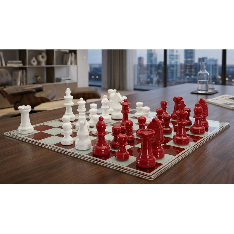 Set Scacchiera Rossa/bianca cm 61x61x14