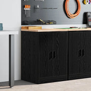 Armadietto da Garage Nero 60x51x85 cm in Legno Massello di Pino 860572