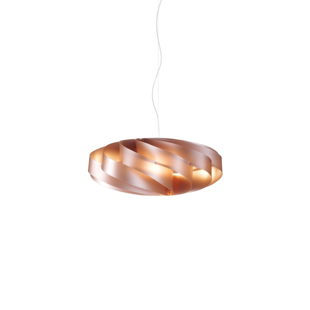 Sospensione Moderna Flat Polilux ® Rame E Metallo Cromo 1 Luce E27 D60Cm