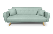 Divano letto clic clac in tessuto vellutato verde tiffany, divano 3 posti - Henry - DL-HE20FBC