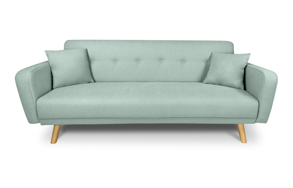 Divano letto clic clac in tessuto vellutato verde tiffany, divano 3 posti - Henry - DL-HE20FBC