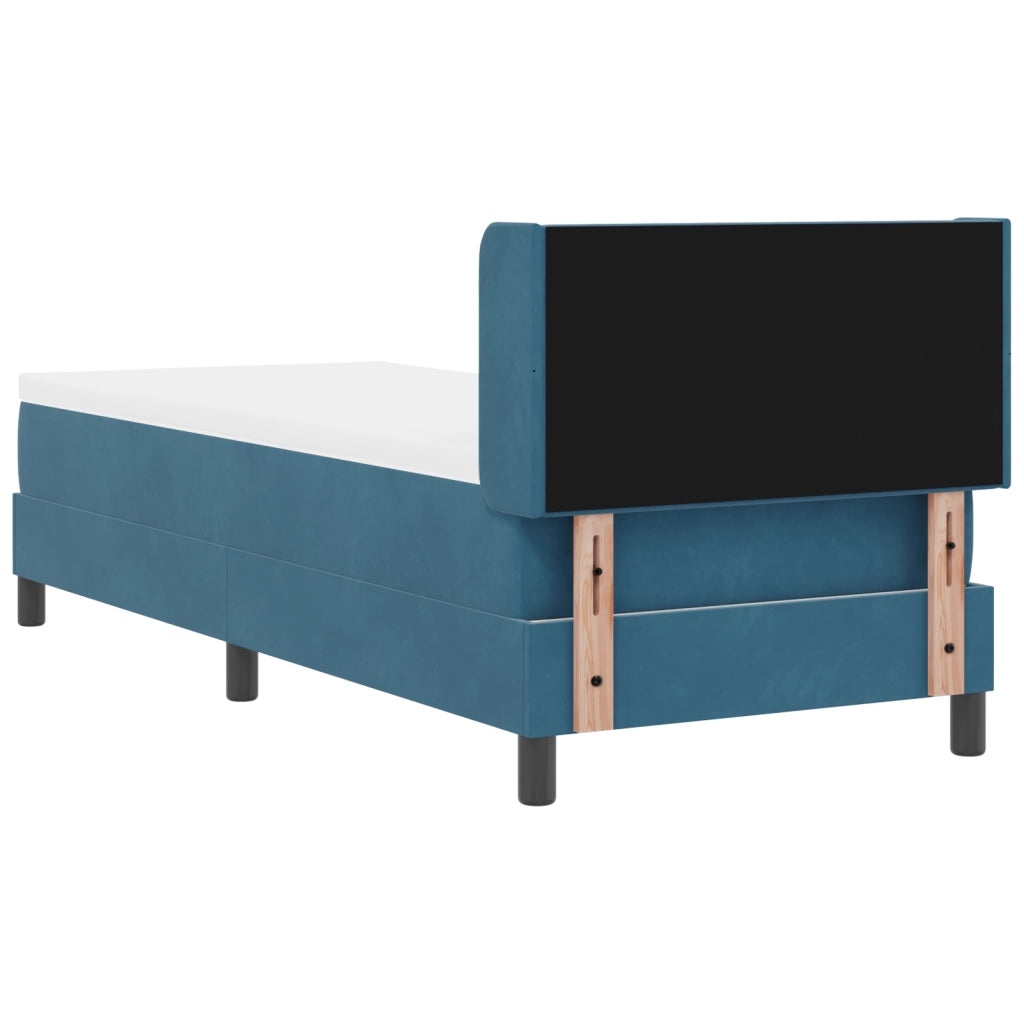 Lettino con Materasso Blu Scuro 80x200 cm in Velluto