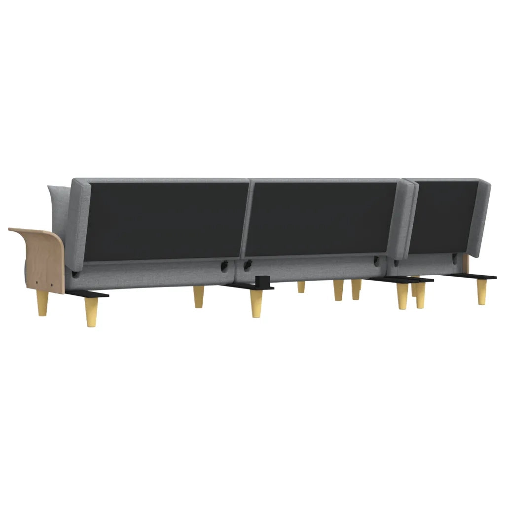 Divano Letto a L Grigio Chiaro 279x140x70 cm in Tessuto 3157211