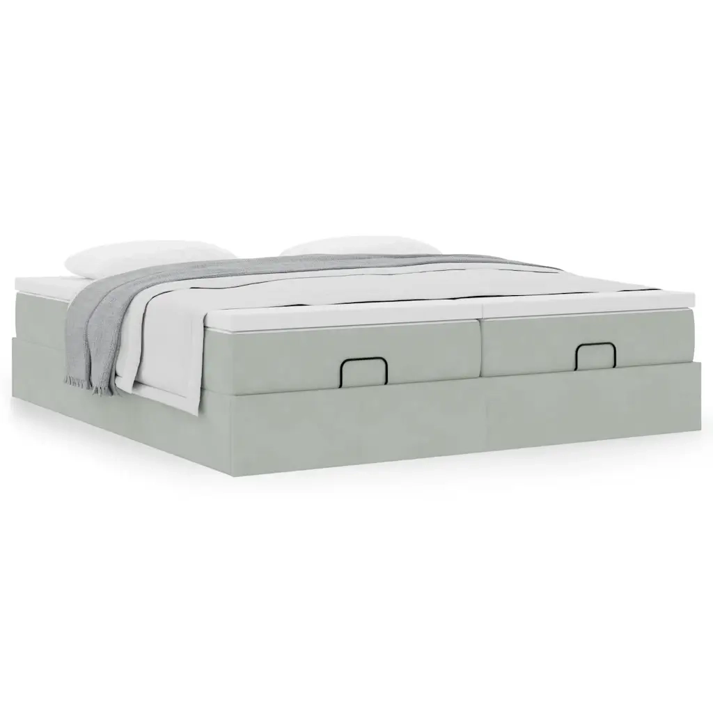 Struttura Letto Pouf con Materassi 180x200 cm Velluto 3311261