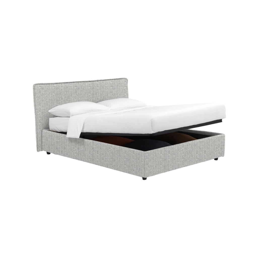 Crewe, Letto Matrimoniale Sfoderabile Made in Italy, Grigio Chiaro