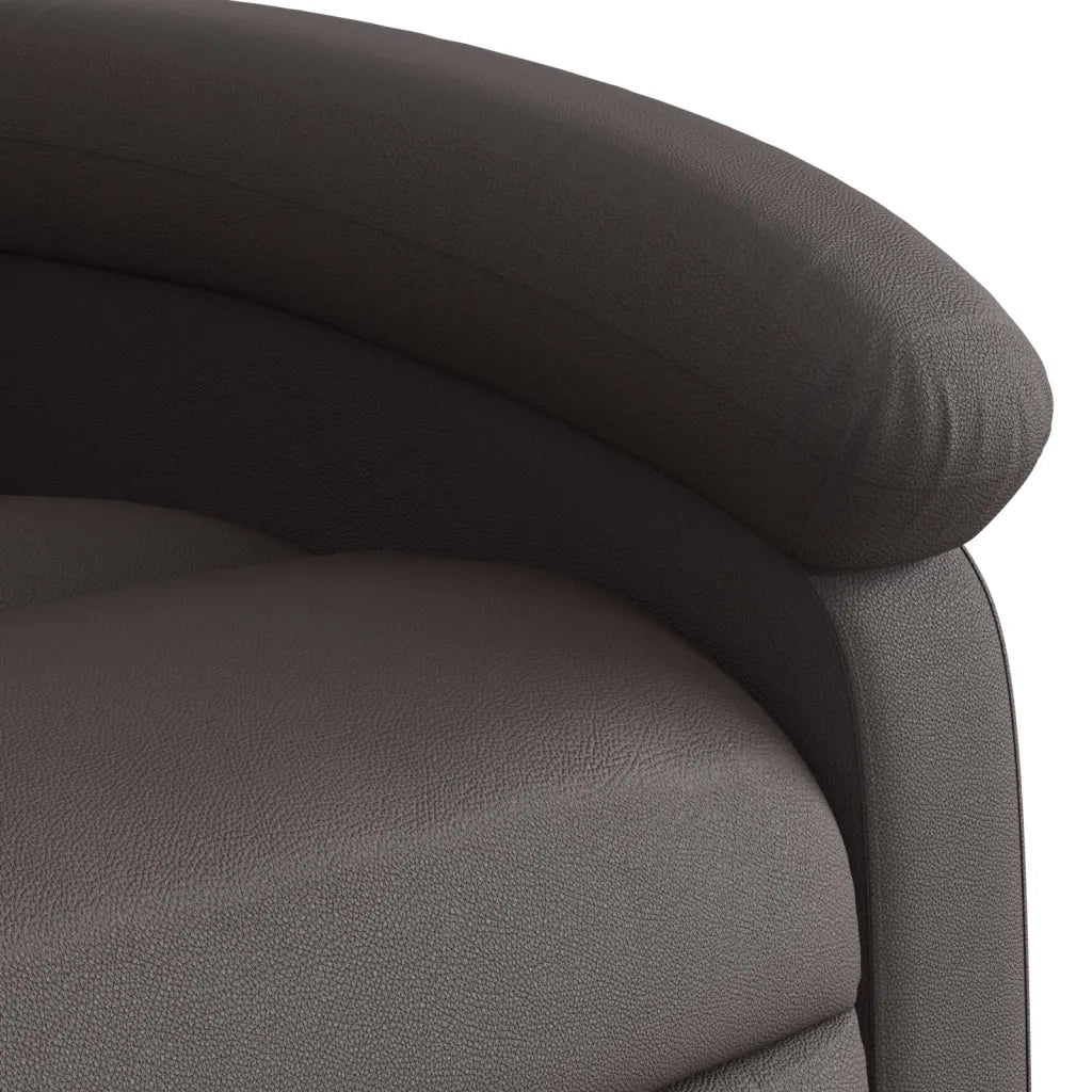 Poltrona reclinabile in Vera Pelle Marrone Scuro 3205921