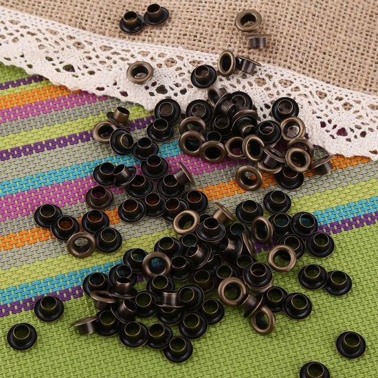 Occhiali metallici da 100 pezzi - Slotti - Viti - per telaio/carta da parati - Acciaio inossidabile - 6 mm - Oculi