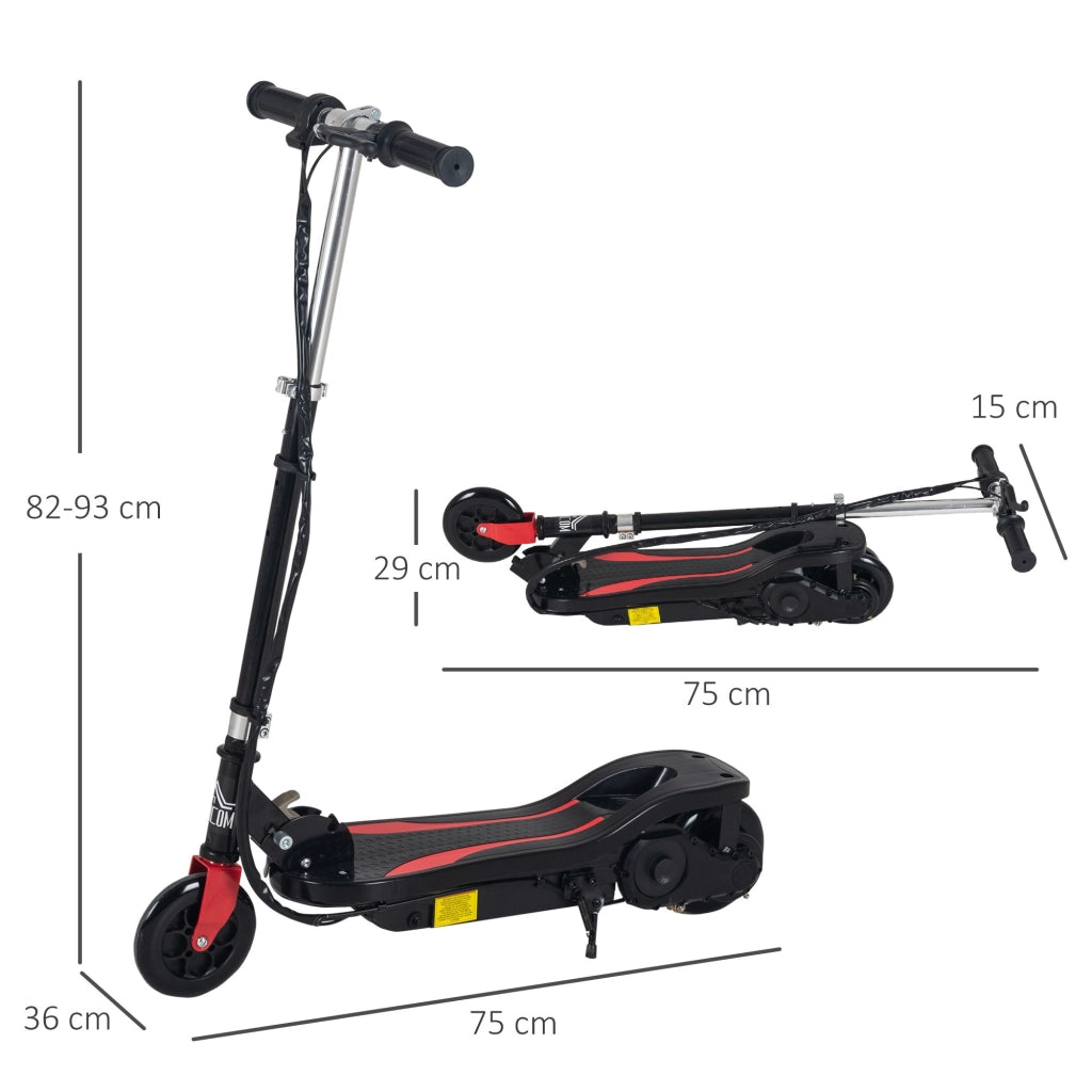 EasyComfort Monopattino Elettrico Pieghevole Altezza Regolabile 82-93cm con Freno Velocità 12km/h, Nero