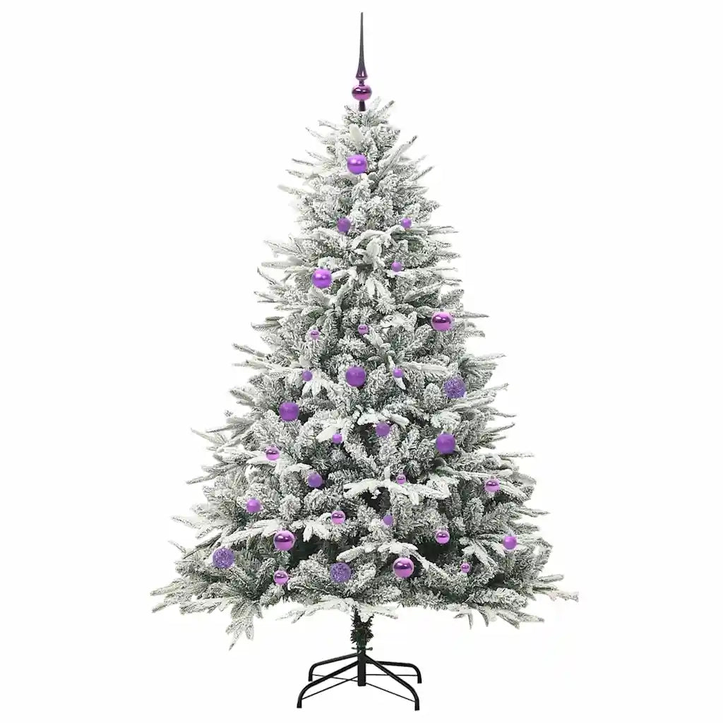 Albero di Natale Artificiale Pre-illuminato con Set di Palline